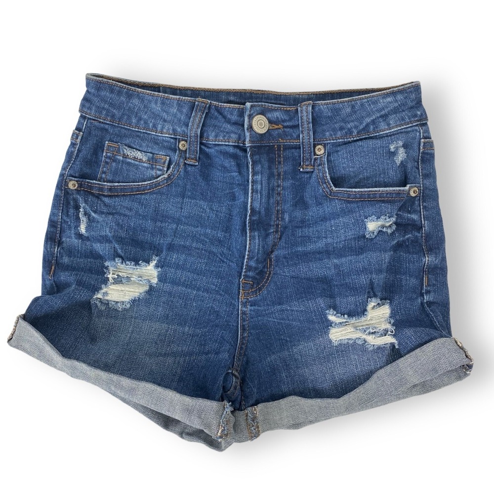Aero Women's Blue Mini Jean Shorts Size 4 Super High Rise‎ Midi 484